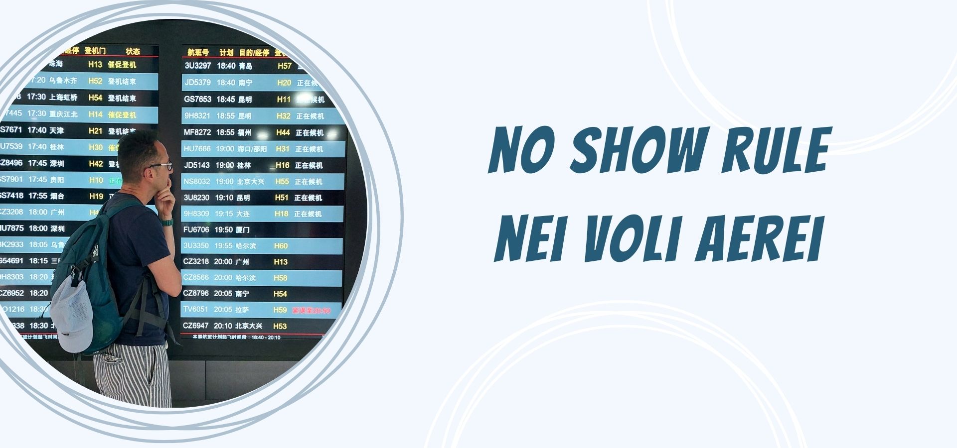 No-show significa che non ti presenti al volo (gate/imbarco) senza prima aver cambiato o cancellato ufficialmente la prenotazione. Ricordi l’articolo che ti abbiamo menzionato prima? Lì trovi tutte le indicazioni su cosa fare. Per la compagnia aerea quella tratta risulta “non utilizzata” e, in base alle condizioni di trasporto e alle regole tariffarie, possono scattare conseguenze automatiche.