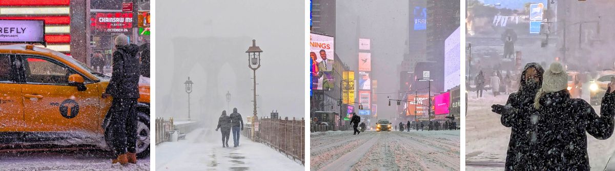 A inizio 2026 il clima a New York ha regalato alcune bufere di neve che hanno reso la città davvero spettacolare. E sono in tanti a pensare che questa sia la normalità degli inverni a New York. Nell’immaginario collettivo della città dicembre è vista come una gigantesca cartolina natalizia costantemente innevata.
Ma non è sempre così. La colpa è dei film. Sempre loro.
La verità è che la neve a Natale non è affatto garantita. Anzi, statisticamente parlando il periodo più rigido dell’anno tende generalmente a essere tra gennaio e febbraio, mentre dicembre può alternare giornate molto fredde ad altre sorprendentemente miti. Te l’ho anticipato prima: le temperature possono essere glaciali per un paio di giorni e poi di colpo passare a 12 gradi, con escursioni termiche niente male.
Ancora una volta: imprevedibilità totale.